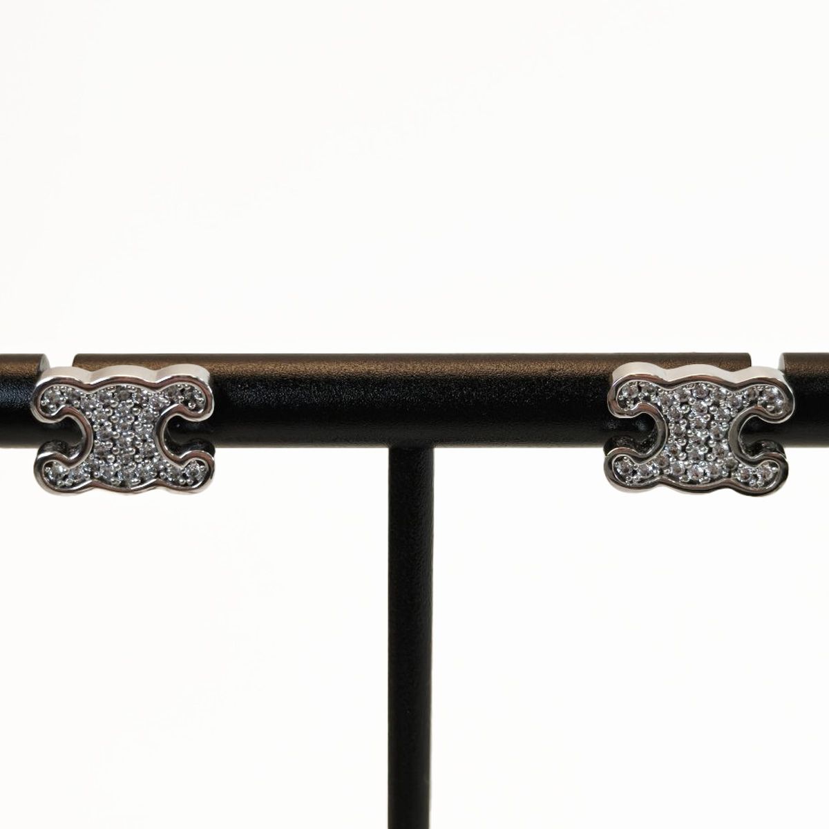 CELINE セリーヌ トリオンフ ラインストーン ピアス シルバー 管理番号