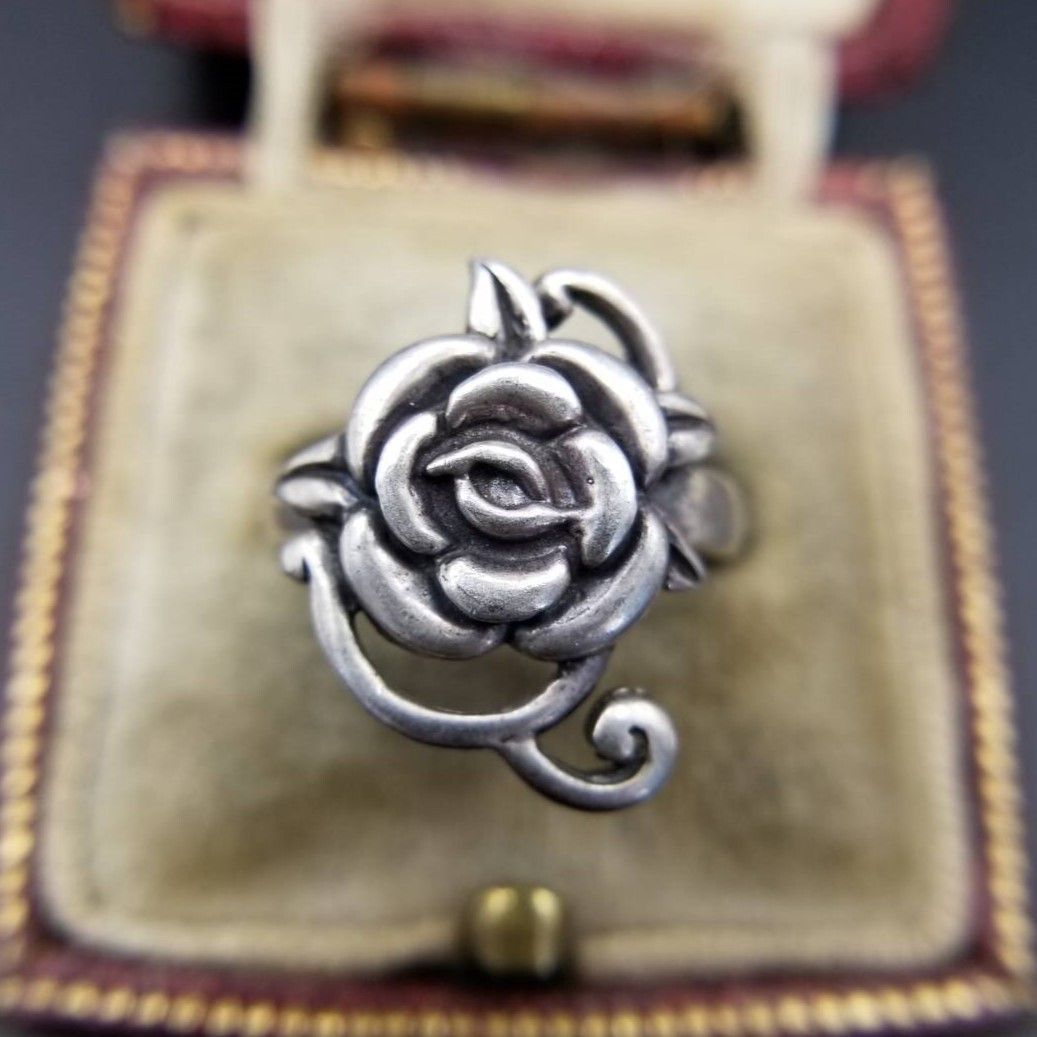 薔薇の花 エレガント クラシカル 925 シルバー ヴィンテージ フラワー