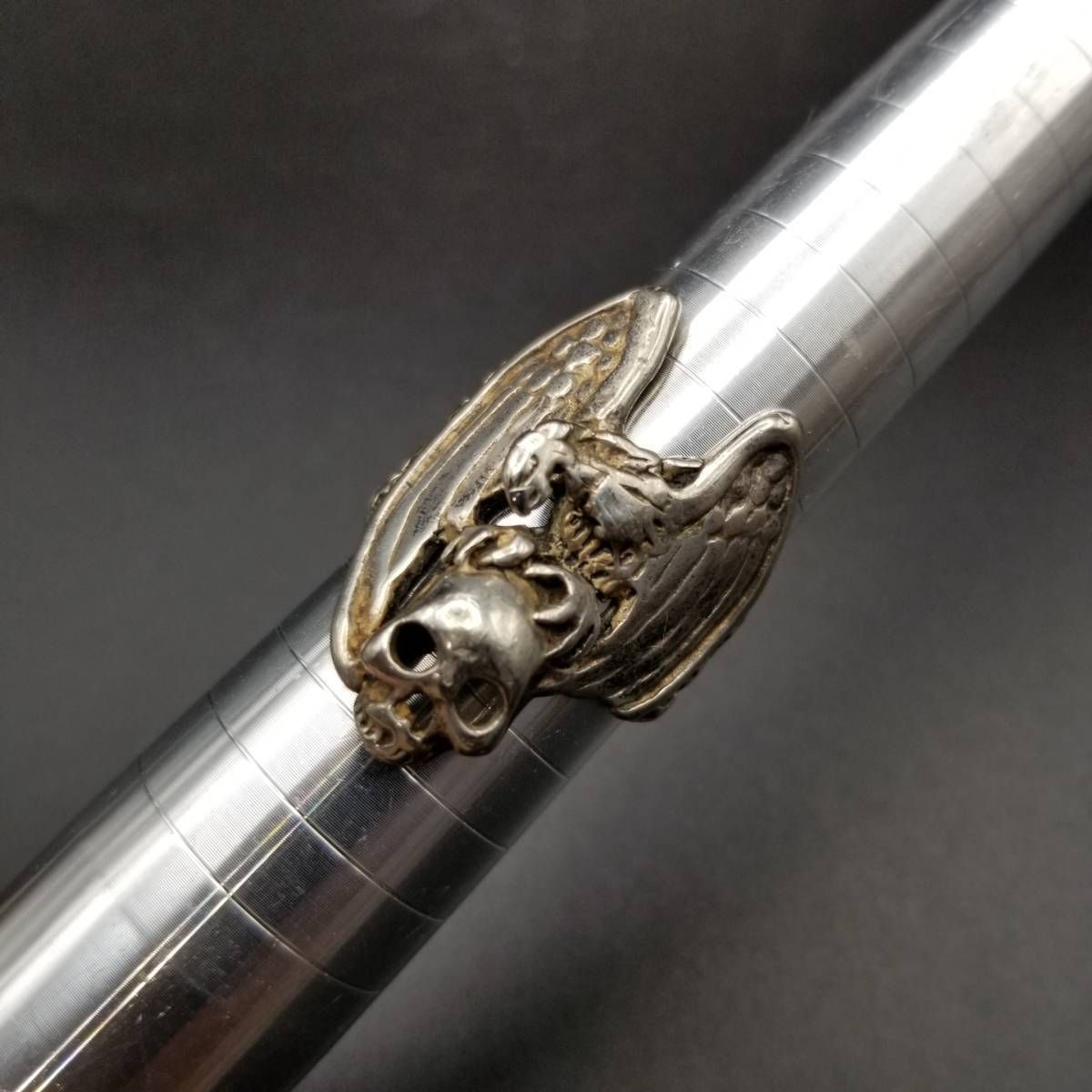 ゴシック ドクロ 鷲 立体彫刻 バイカー 925 シルバー ヴィンテージ