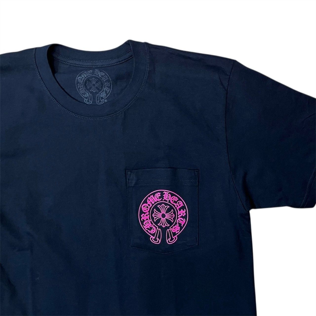 Chrome Hearts Pink Logo Horseshoe S/S Pocket Tee 