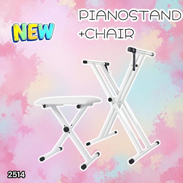 2514 キーボード スタンド ホワイト X型 折りたたみ ピアノ 電子ピアノ
