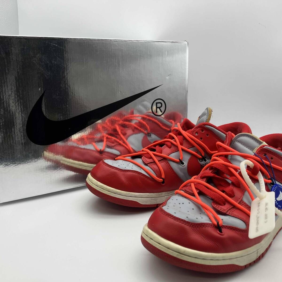 NIKE Off-White Nike Dunk Low University Red Wolf Grey オフホワイト×ナイキダンクローユニバーシティレッドウルフグレイ CT0856 27.5