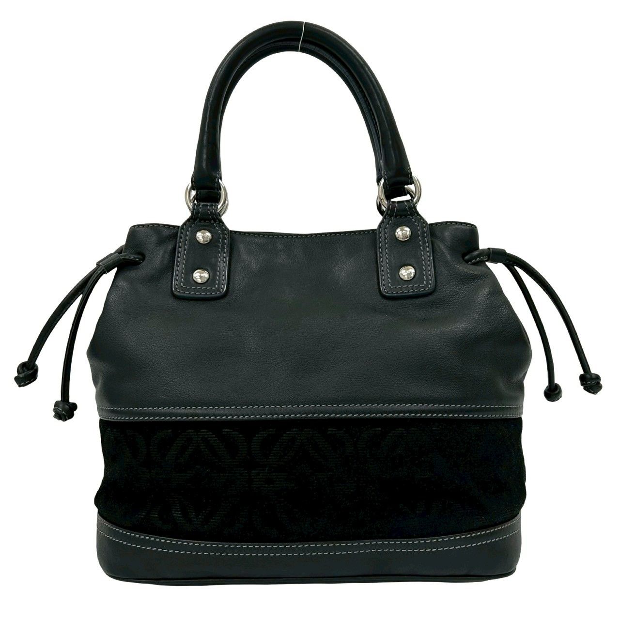 極 美品 LOEWE ロエベ アナグラム 柄 型押し ロゴ レザー 本革