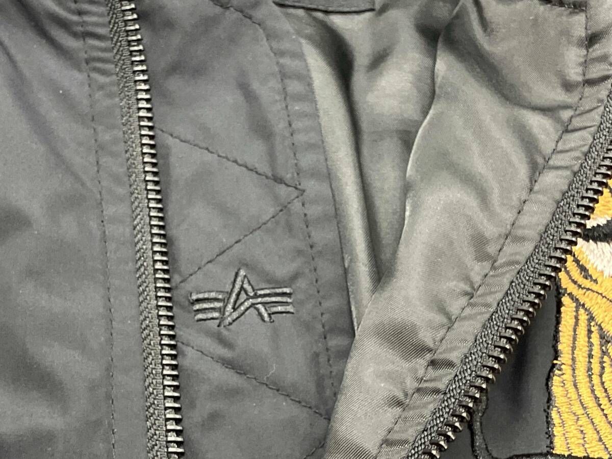 ALPHA アルファ スカジャン レディースサイズM ブラック系刺繍タイプ