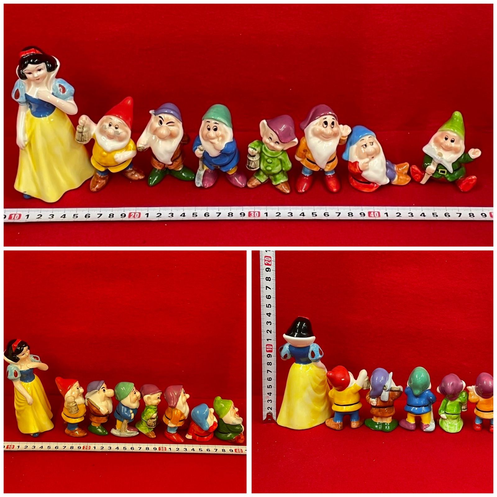 ✨レア❤️✨白雪姫 7人のこびと 陶器製 置物 ディズニーストア 8体