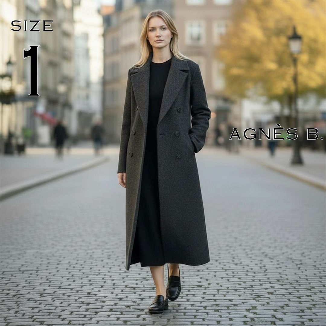 極美品】agnès b.アニエスベー 日本製 ウール製ロングチェスターコート