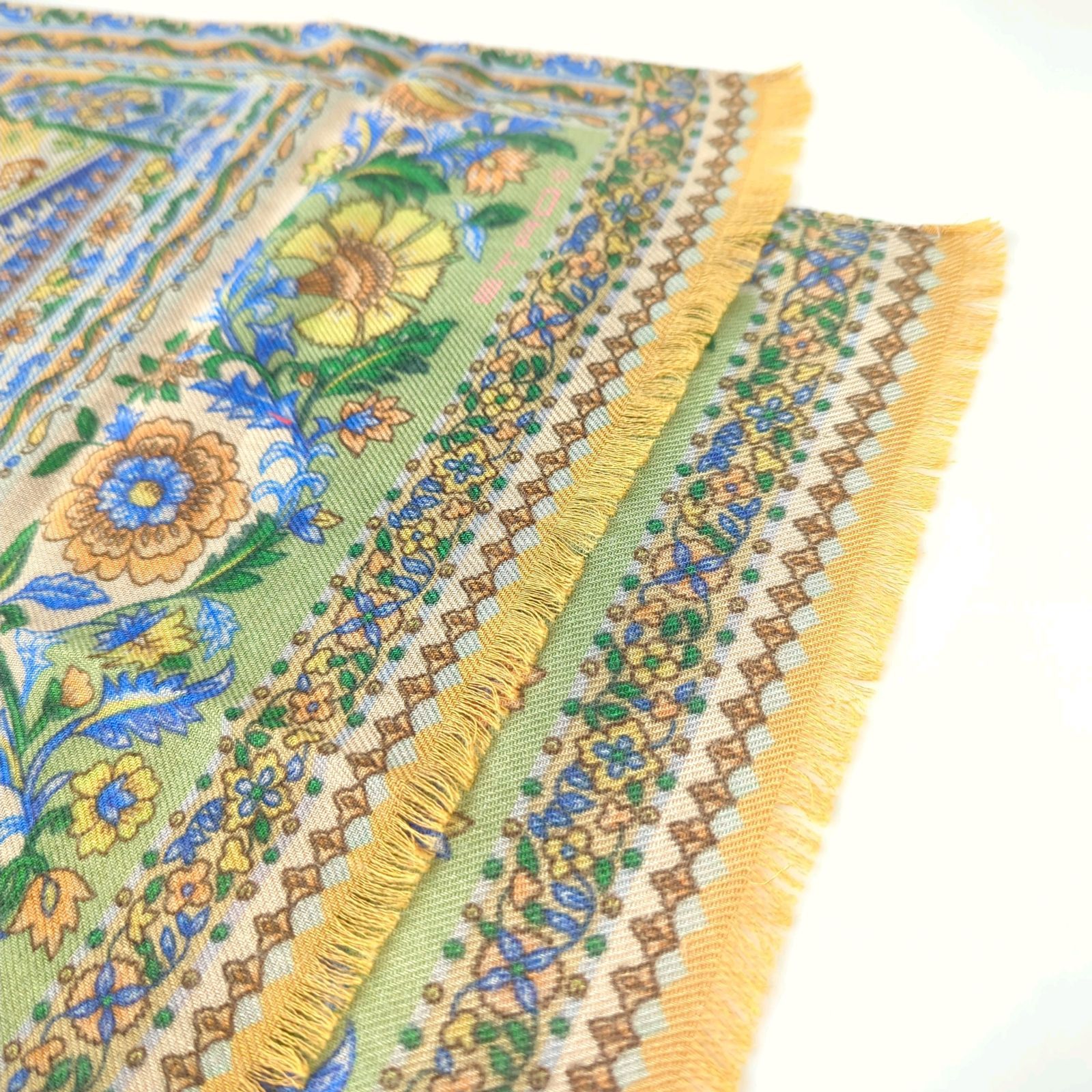 Z エトロ ETRO ストール ショール ウール シルク ペイズリー 花柄