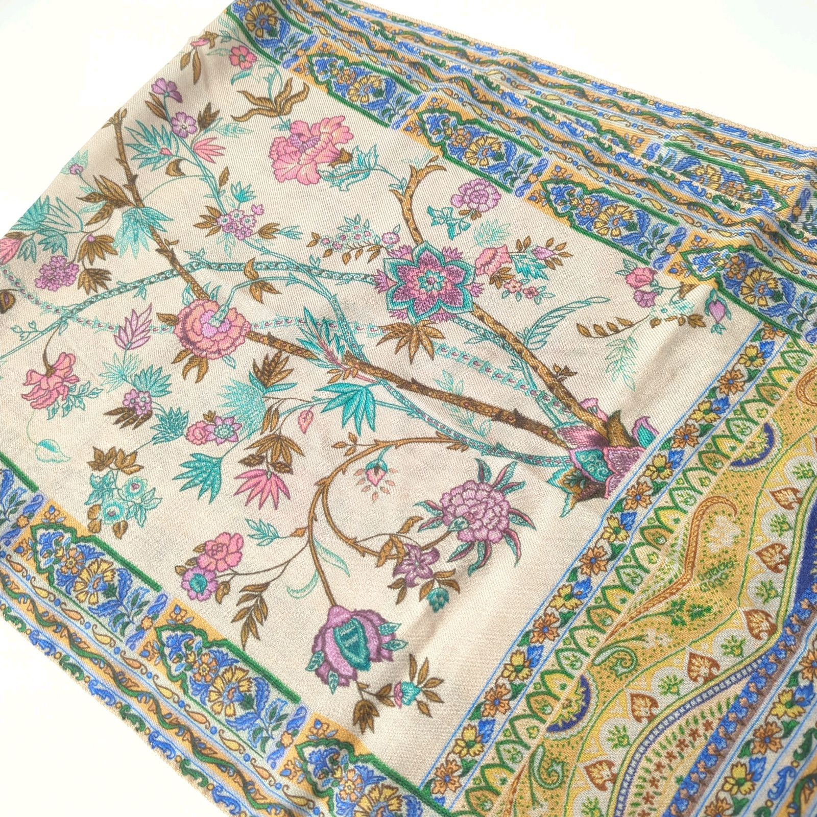 Z エトロ ETRO ストール ショール ウール シルク ペイズリー 花柄