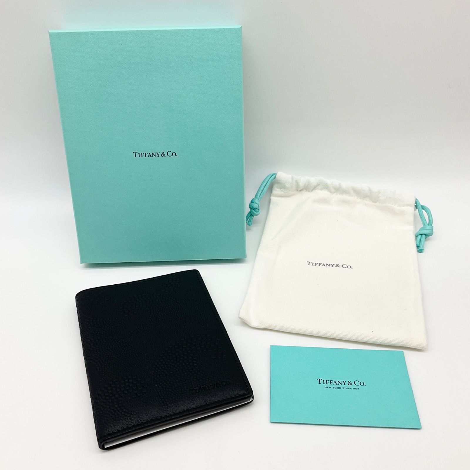 ●TIFFANY&CO. ティファニー パスポートケース 手帳カバー ブラック レザー 革 【中古】Aランク 3_89 ●TIFFANY&CO. ティファニー パスポートケース 手帳カバー ブラック レザー 革 【中古】Aランク 3_89