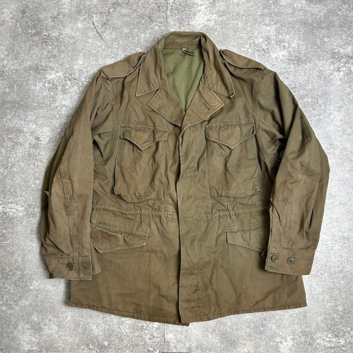 ノルウェー軍 50's~ M-43タイプ フィールドジャケット 民間モデル ダメージ size50 M~L相当 ユーロミリタリー ノルウェー軍 50's~ M-43タイプ フィールドジャケット 民間モデル
