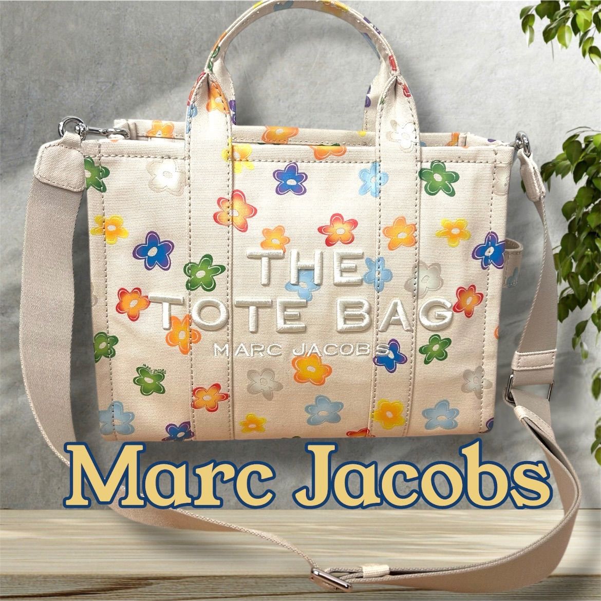 美品】Marc Jacobs マークジェイコブス The Wild Daisy キャンバス 