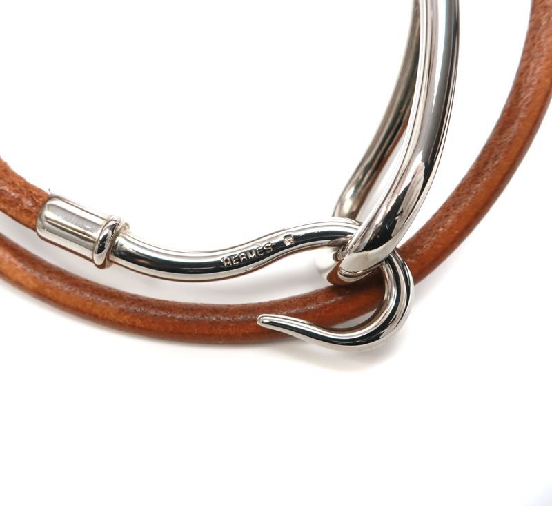 美品 エルメス ジャンボチョーカー ブレスレット シルバー金具 HERMES
