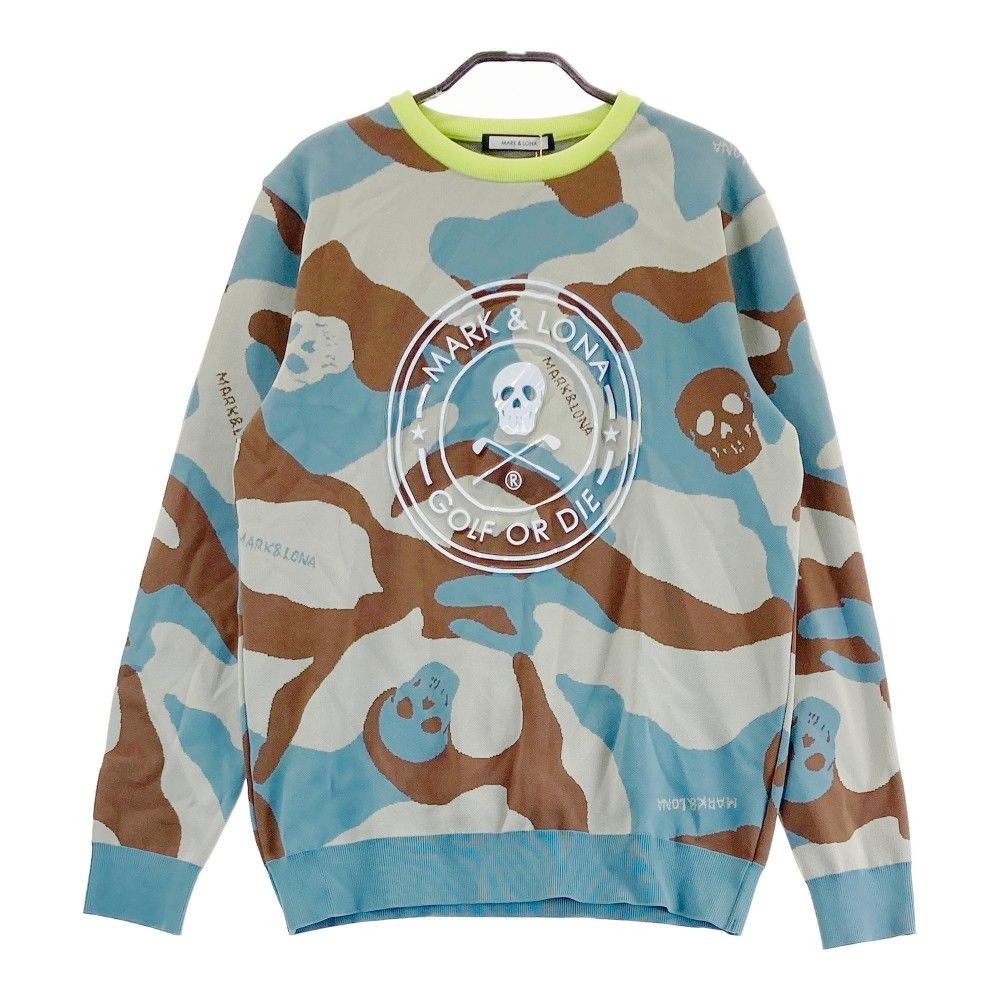 サイズ：46 MARK&LONA マークアンドロナ ニットセーター スカル 迷彩柄