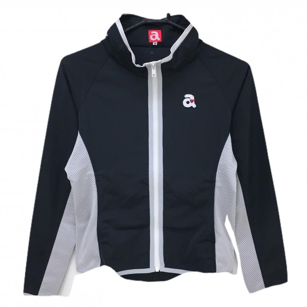 アルチビオ ネイビーとホワイトのジャケット 36サイズ 超美品】アルチビオ ジャケット ネイビー×白 胸ロゴ 一部メッシュ調