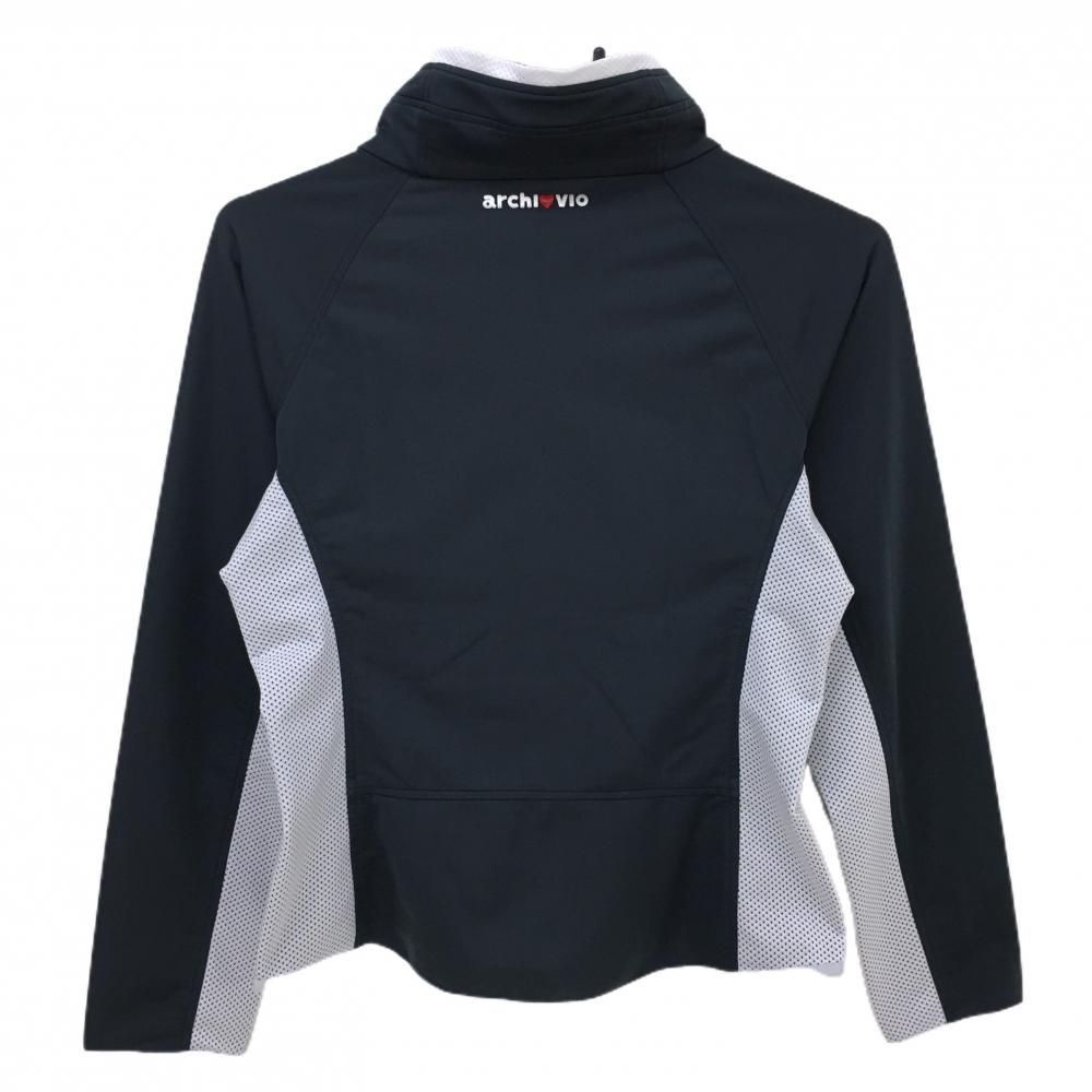 超美品】アルチビオ ジャケット ネイビー×白 胸ロゴ 一部メッシュ調