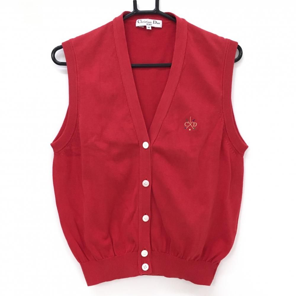 クリスチャンディオールスポーツ ニットベスト レッド フロントボタン