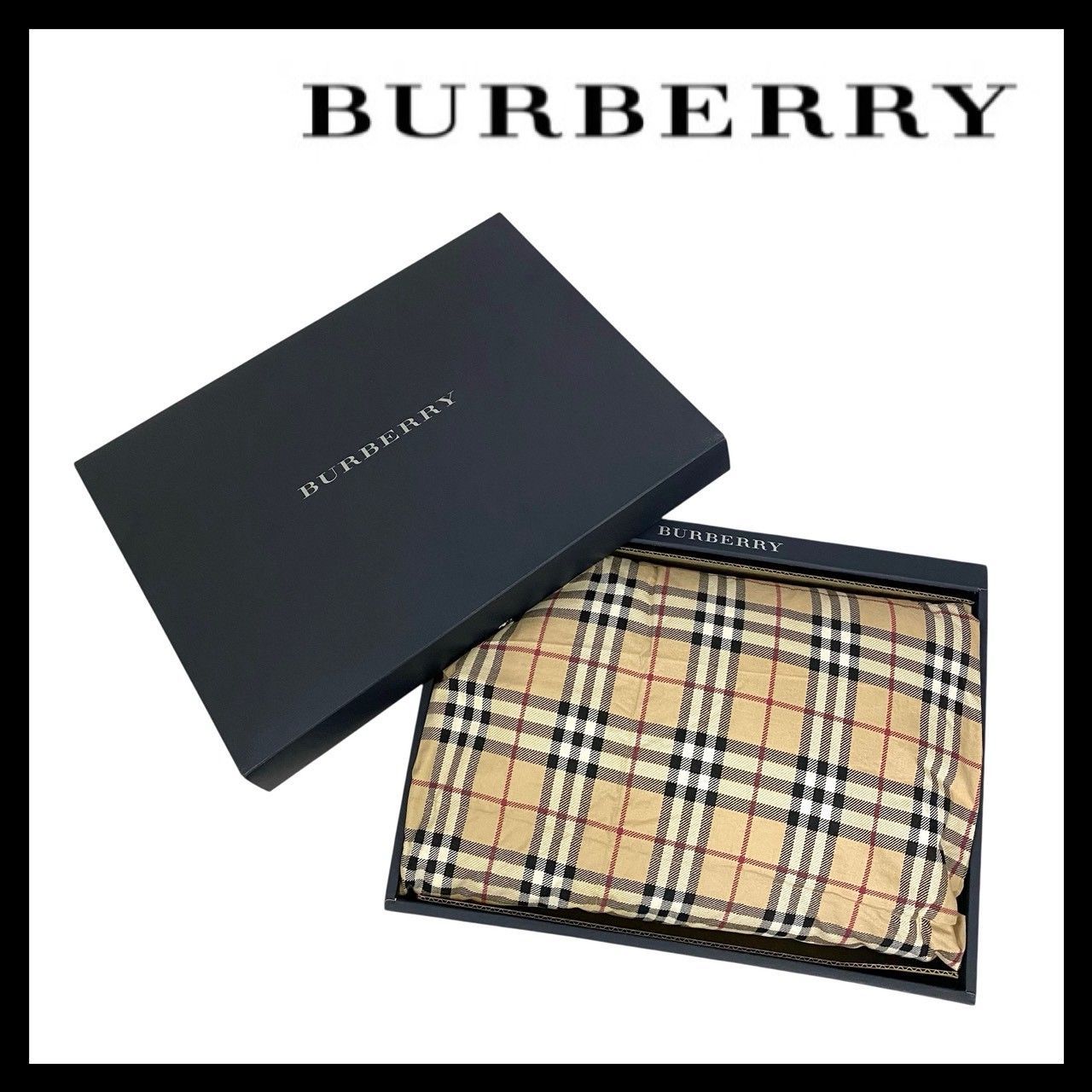 Y【BURBERRY】羽毛 ひざ掛け 綿 ダウン フェザー ベージュ ノバ