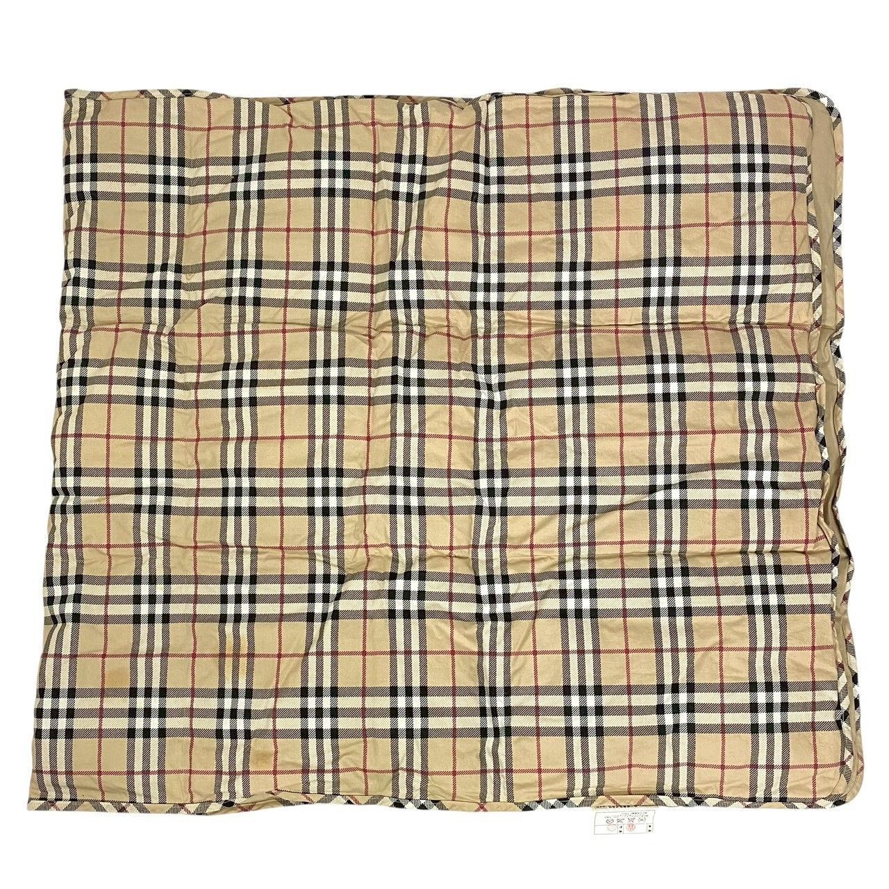 Y【BURBERRY】羽毛 ひざ掛け 綿 ダウン フェザー ベージュ ノバ