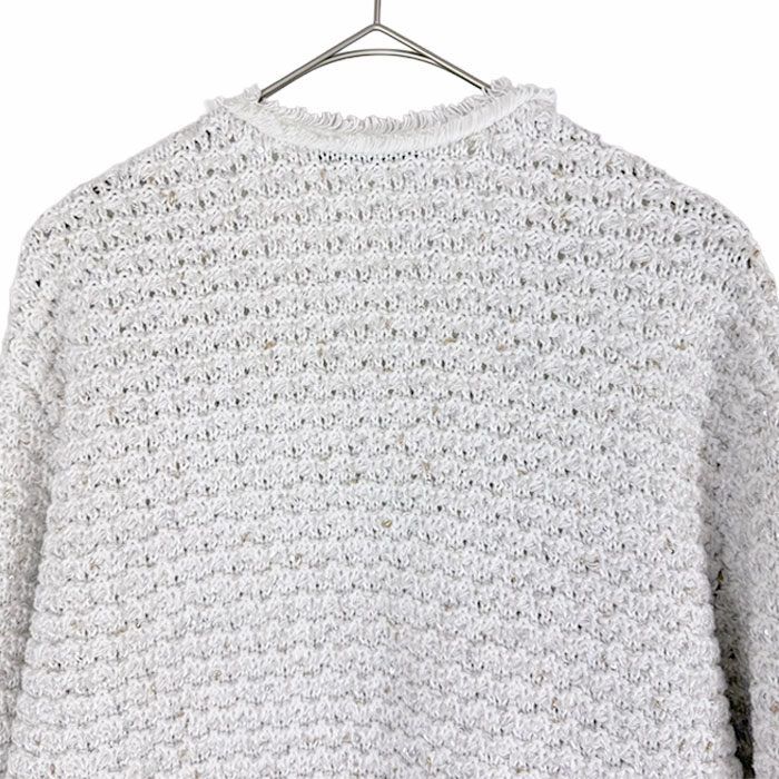 ドゥロワー　ニット ラメ Drawer ドゥロワー ニットジャケット ラメ フリンジ ウール混 ノー