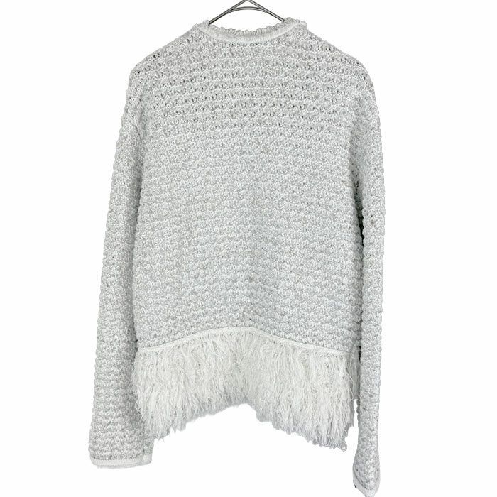 ドゥロワー　ニット ラメ Drawer ドゥロワー ニットジャケット ラメ フリンジ ウール混 ノー