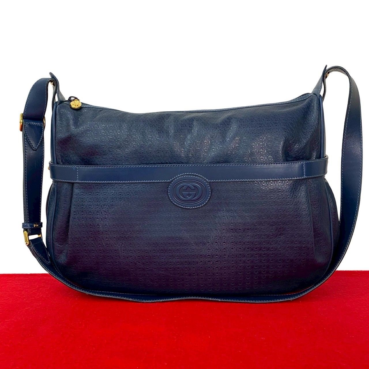 極 美品 GUCCI グッチ オールドグッチ ヴィンテージ GG ロゴ 金具 刻印