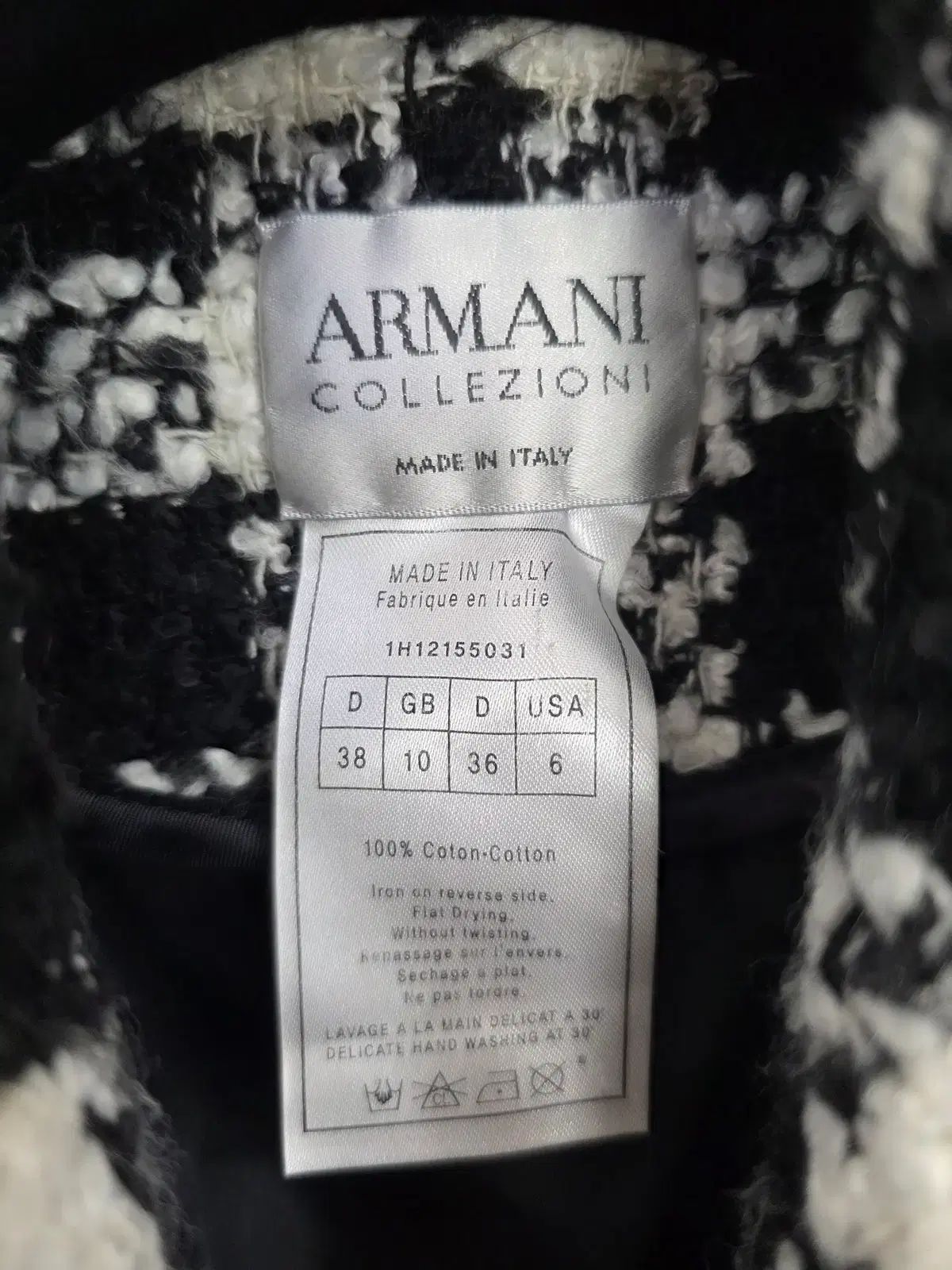 ARMANI COLLEZIONI ジャケット 38 ツイード風 イタリア製 ARMANI