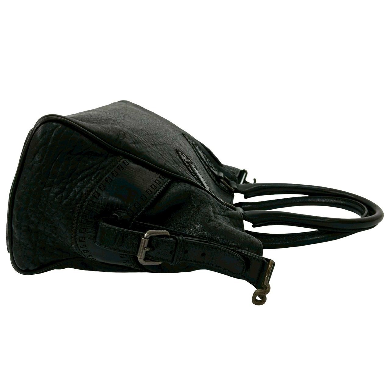 Fendi フェンディ FF ロゴ金具 ハンドバッグ ズッカ ミニバッグ FENDI ズッカ レザーナイロンハンドバッグFF ミニバッグ