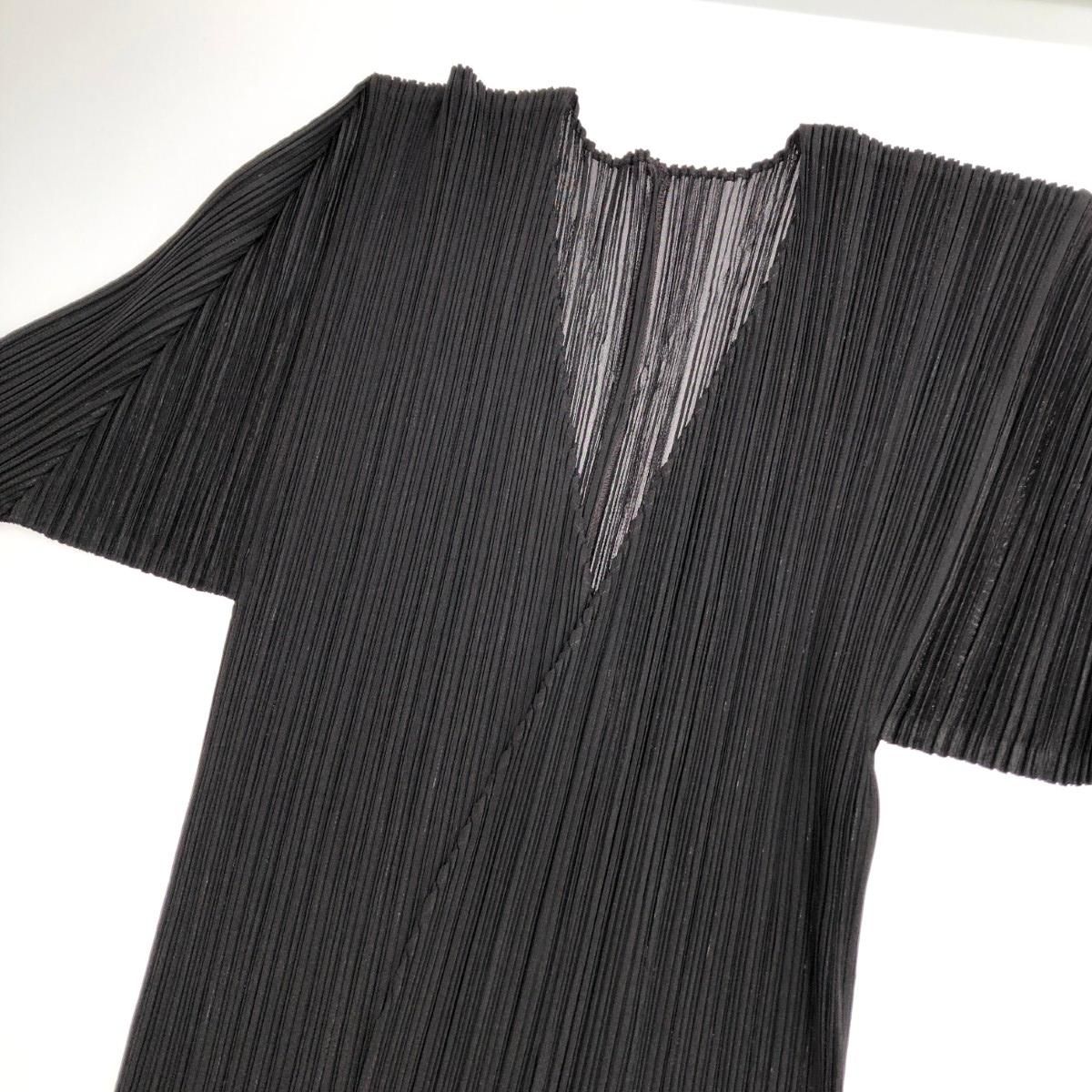 PLEATS PLEASE プリーツプリーズ ロングカーディガン サイズ:3 Vネック