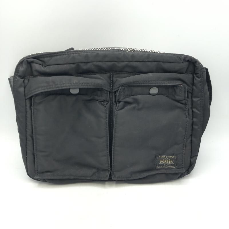 中古】PORTER タンカー ショルダーバッグ ブラック オレンジ ポーター