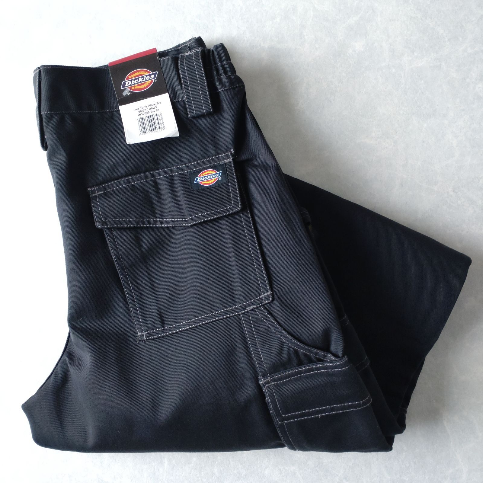 ダブルニー　コーデュロイ　ペインター　ブラック　古着　デッドストック　黒　W □デッドストック古着 Dickies ユーロディッキーズ ダブルニーカーゴ
