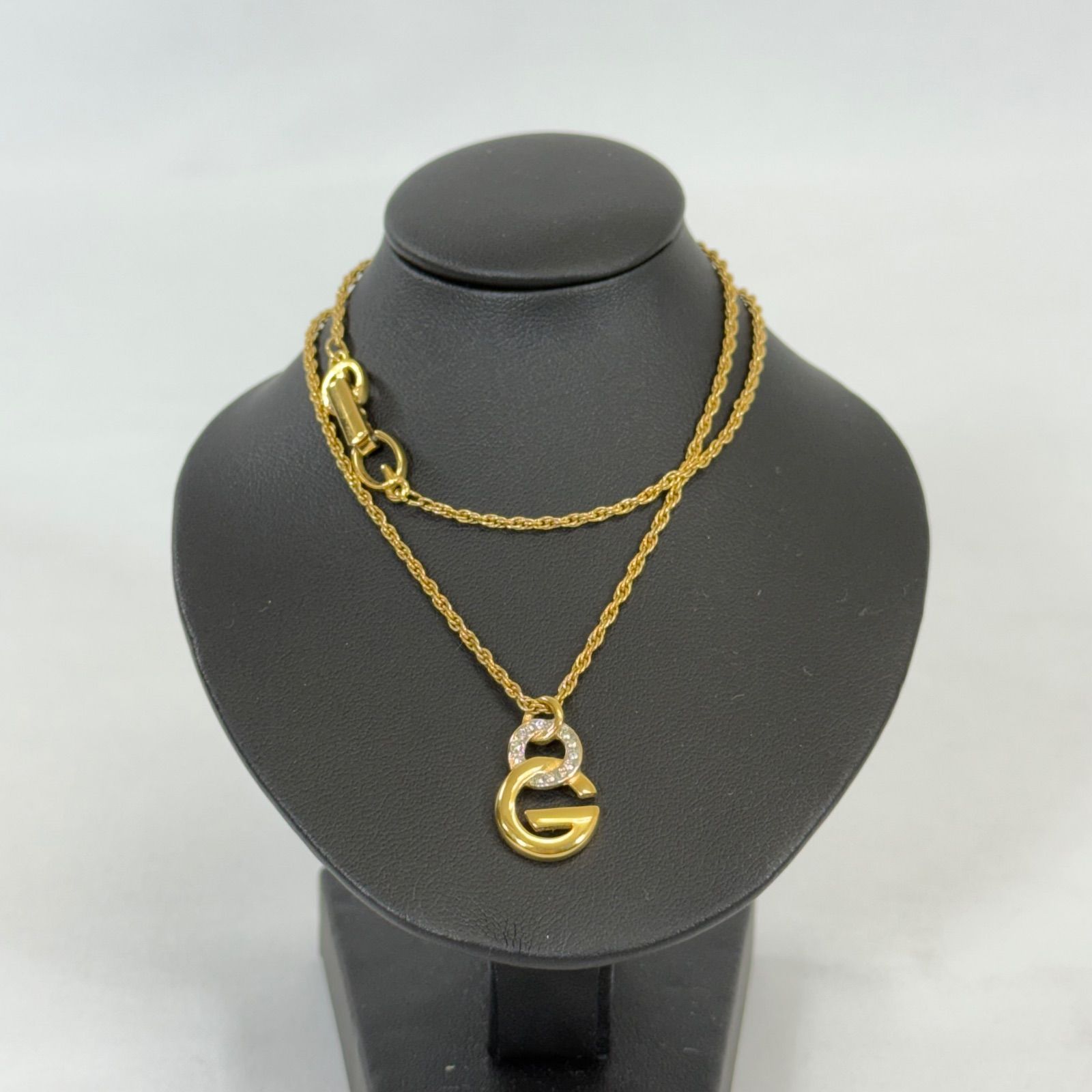 美品✨ ジバンシー ネックレス 4G ロゴ ラインストーン ヴィンテージ 喜平 ヴィンテージ・美品】GIVENCHY ジバンシー ラインストーン Gロゴ