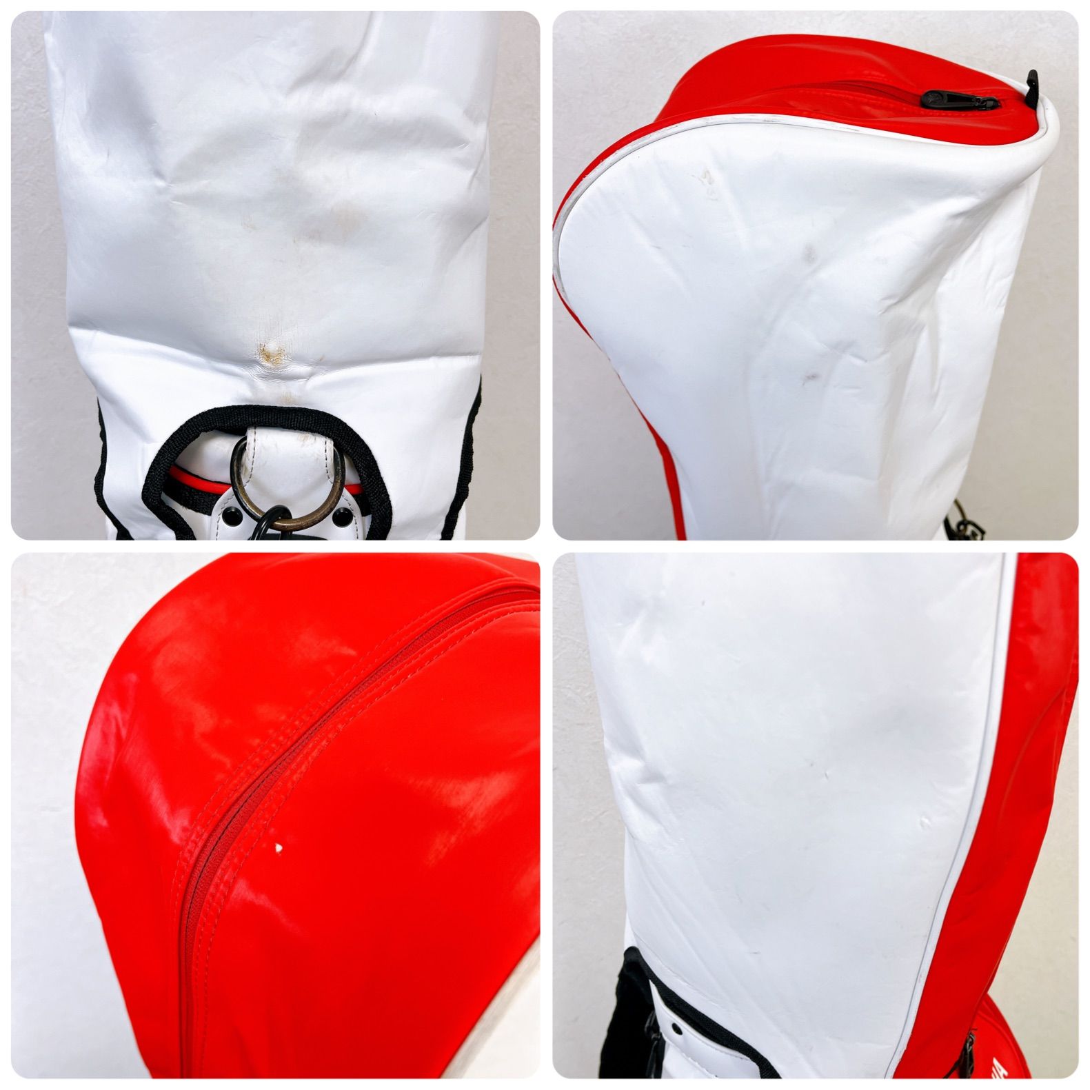 YAMAHA ヤマハ キャディバッグ 白×赤 フードカバー付 ツアー系デザイン