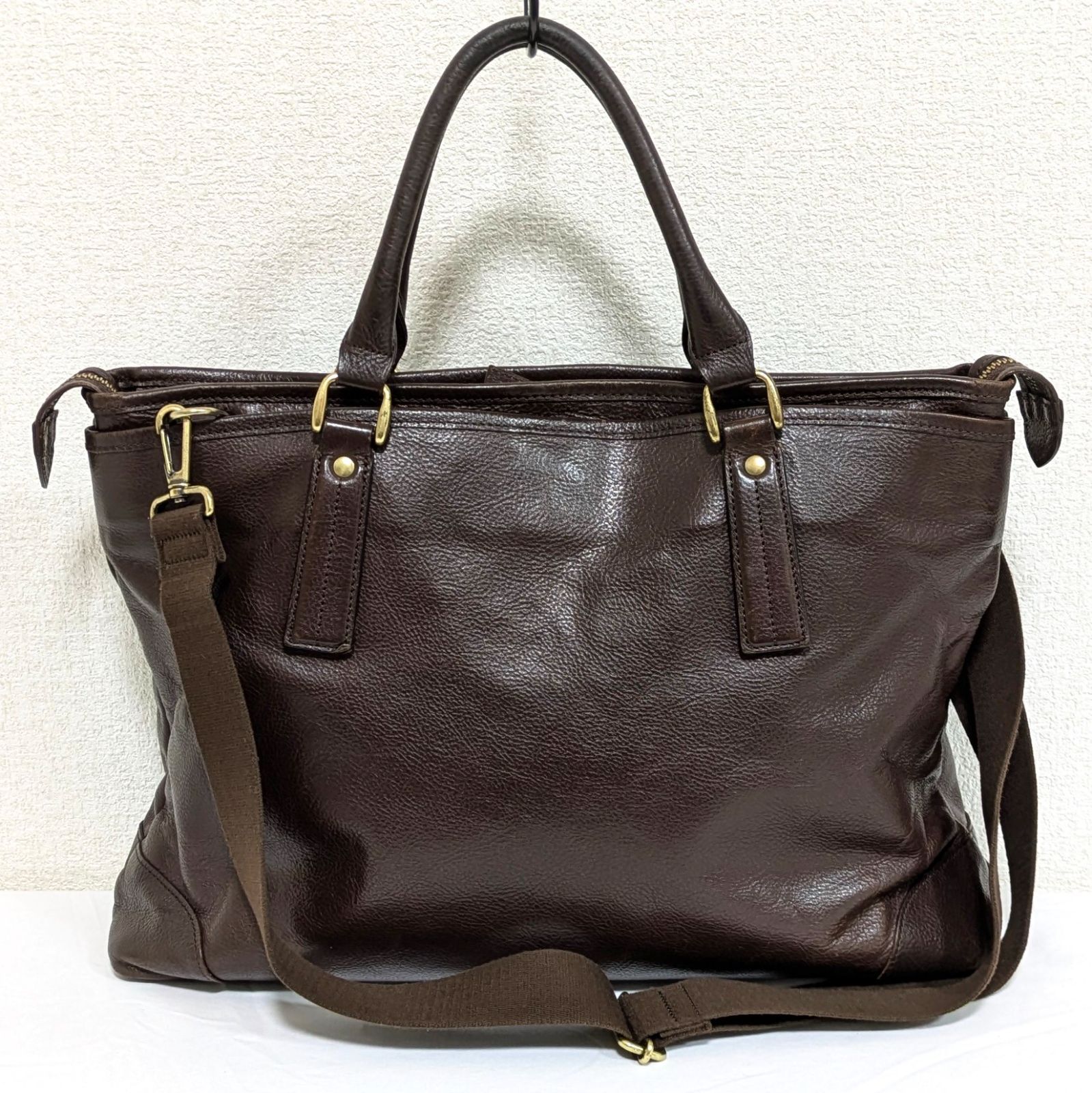 メンズ】豊岡鞄 本革ビジネスバッグ 牛革 A4可 ダークブラウン