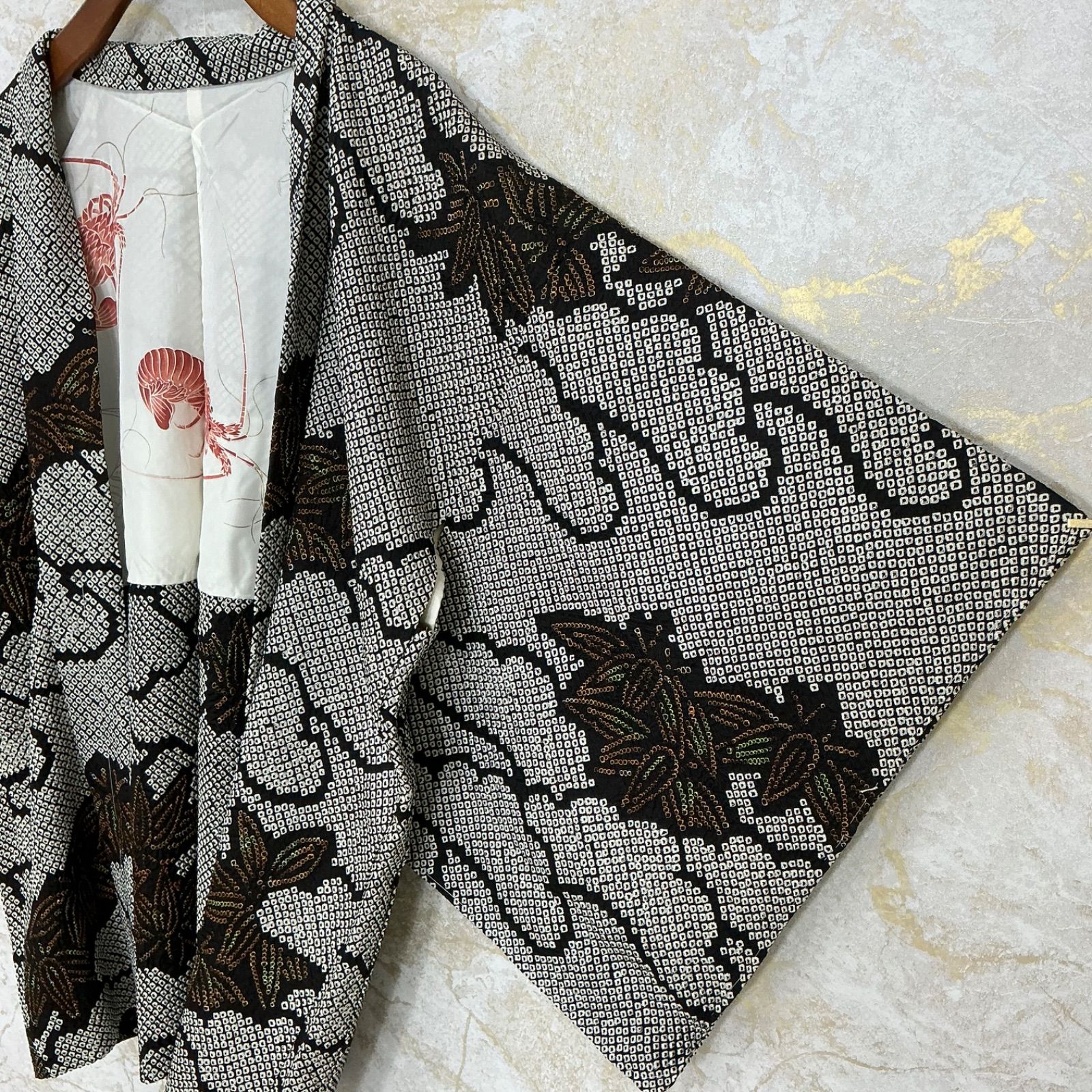 kimono+one◇kimonoarisa◇未使用同然◇日本の総手絞り◇仕付け kimono+one◇kimonoarisa◇未使用同然◇日本の総手絞り◇仕付け