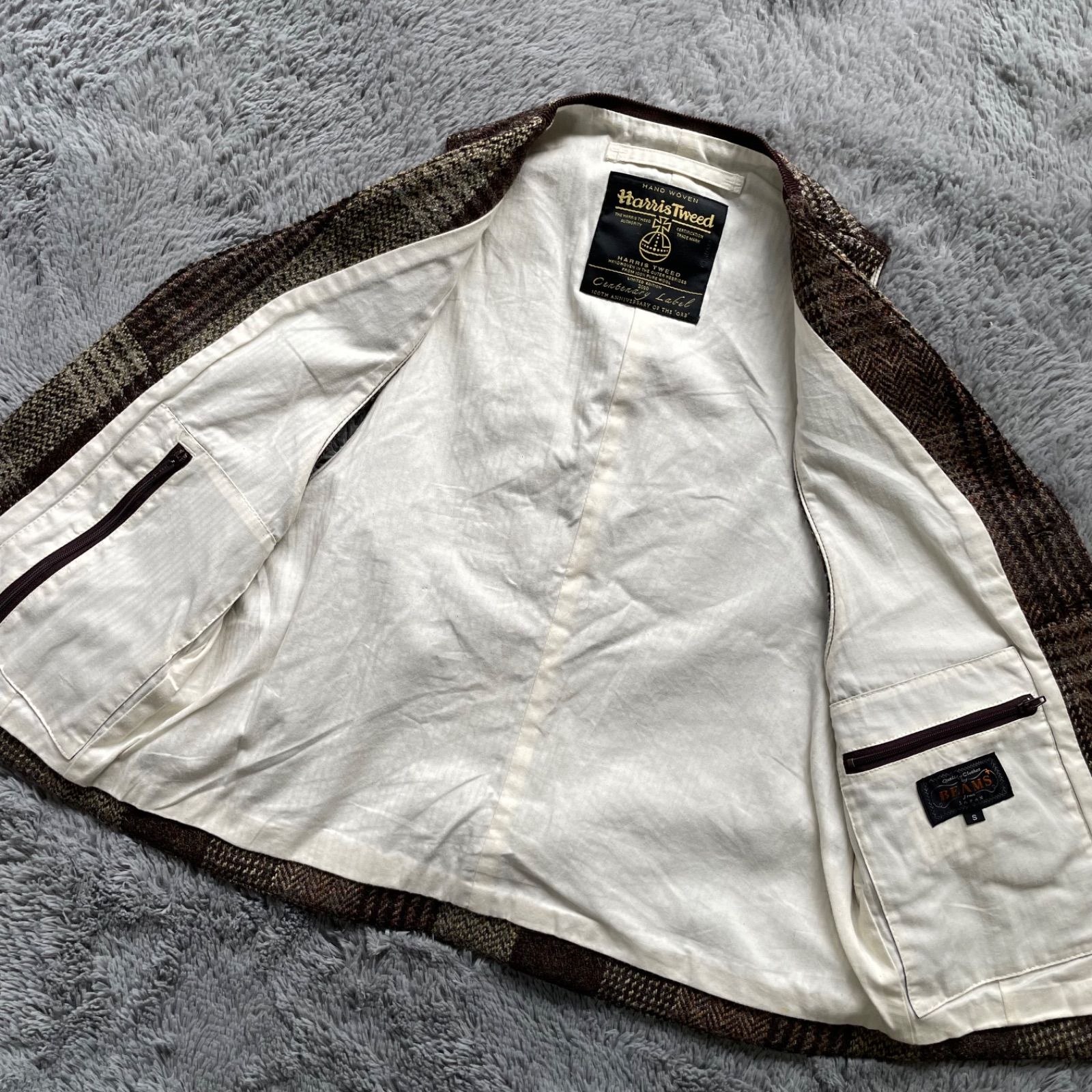 BEAMS+ Harris Tweed 100thタグ ベスト ジレ グレンチェック