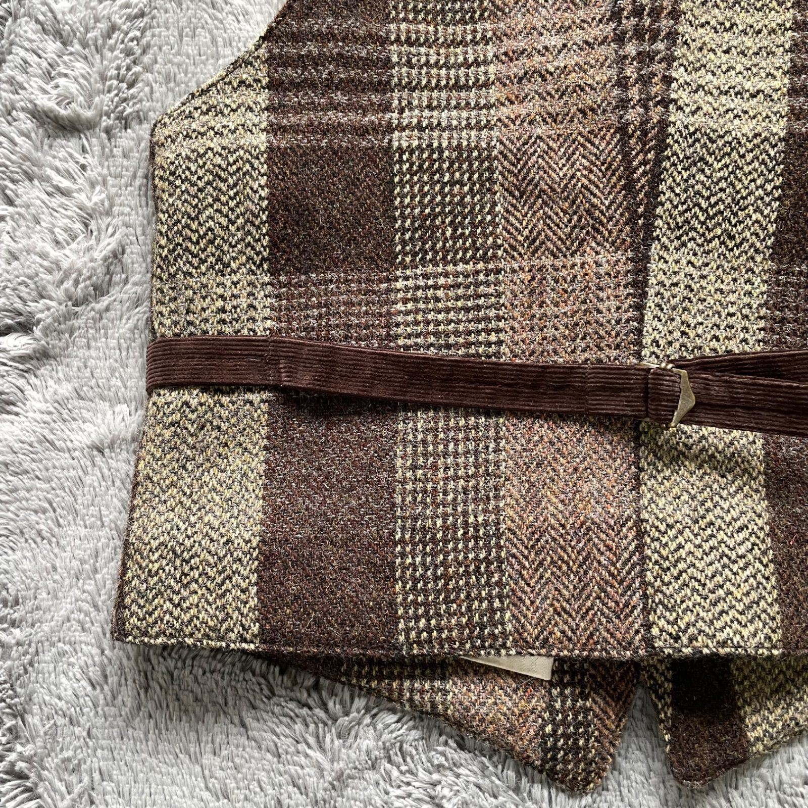 BEAMS+ Harris Tweed 100thタグ ベスト ジレ グレンチェック