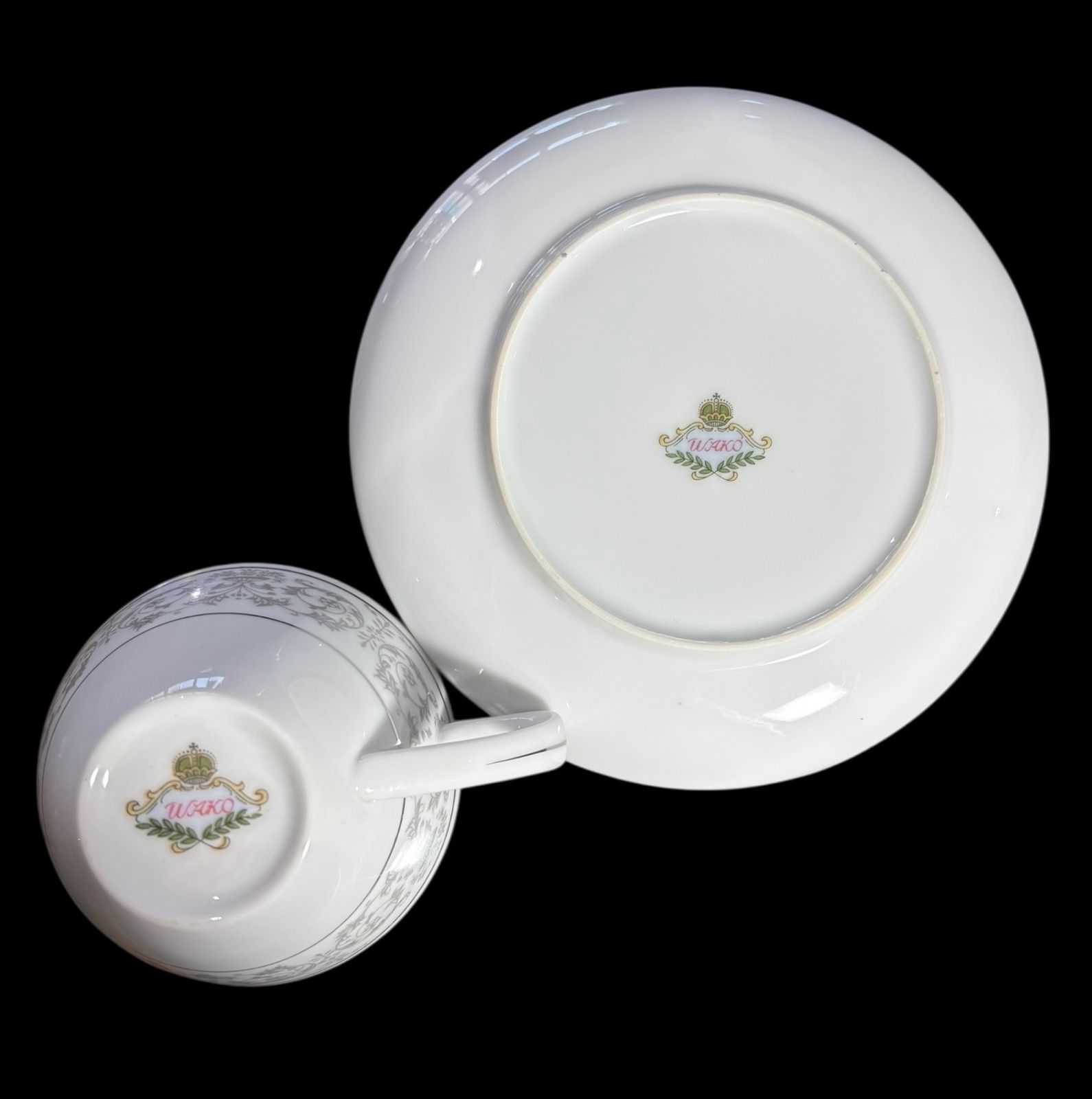 6客揃】 WAKO カップ&ソーサー 花柄 銀 マグカップ 紅茶 コーヒー