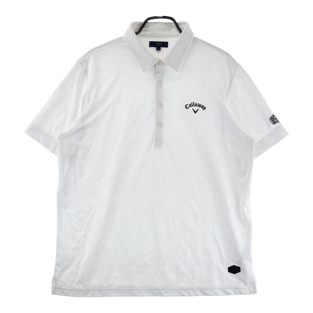 Callaway ホワイト ポロシャツ L Callaway（キャロウェイ） ゴルフウェア ポロシャツ 半袖 メンズ
