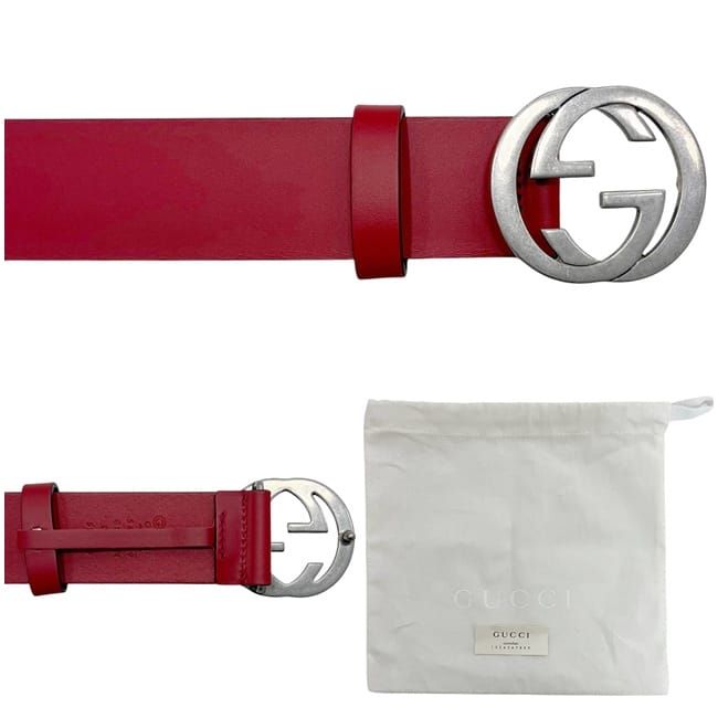 グッチ ベルト レッド インターロッキング 546389 BGH0N - メルカリ