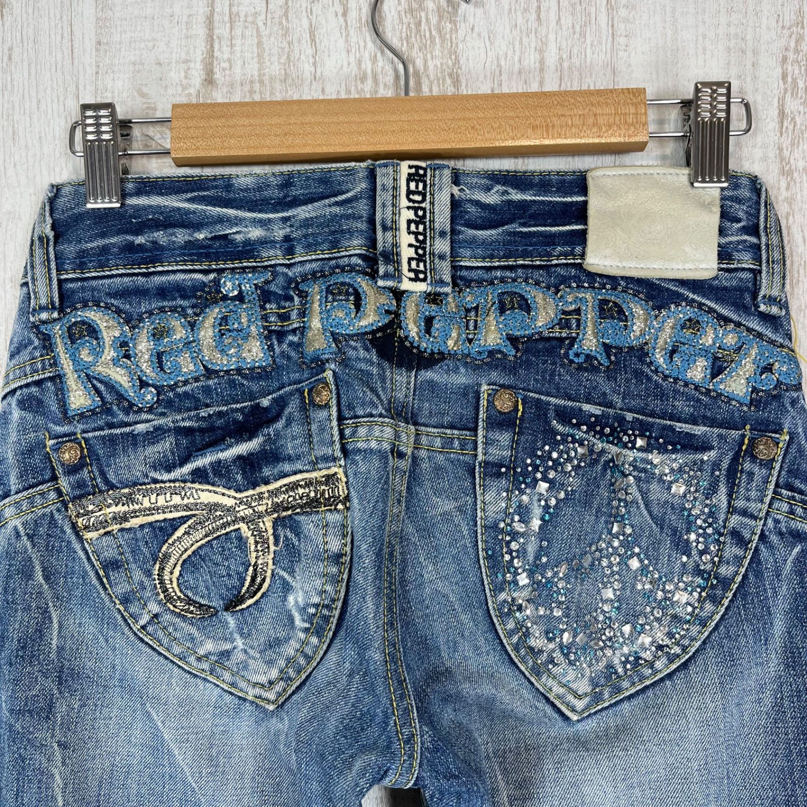 RED PEPPER レッドペッパー ロゴ刺繍 スタッズ ダメージ加工 ブーツ