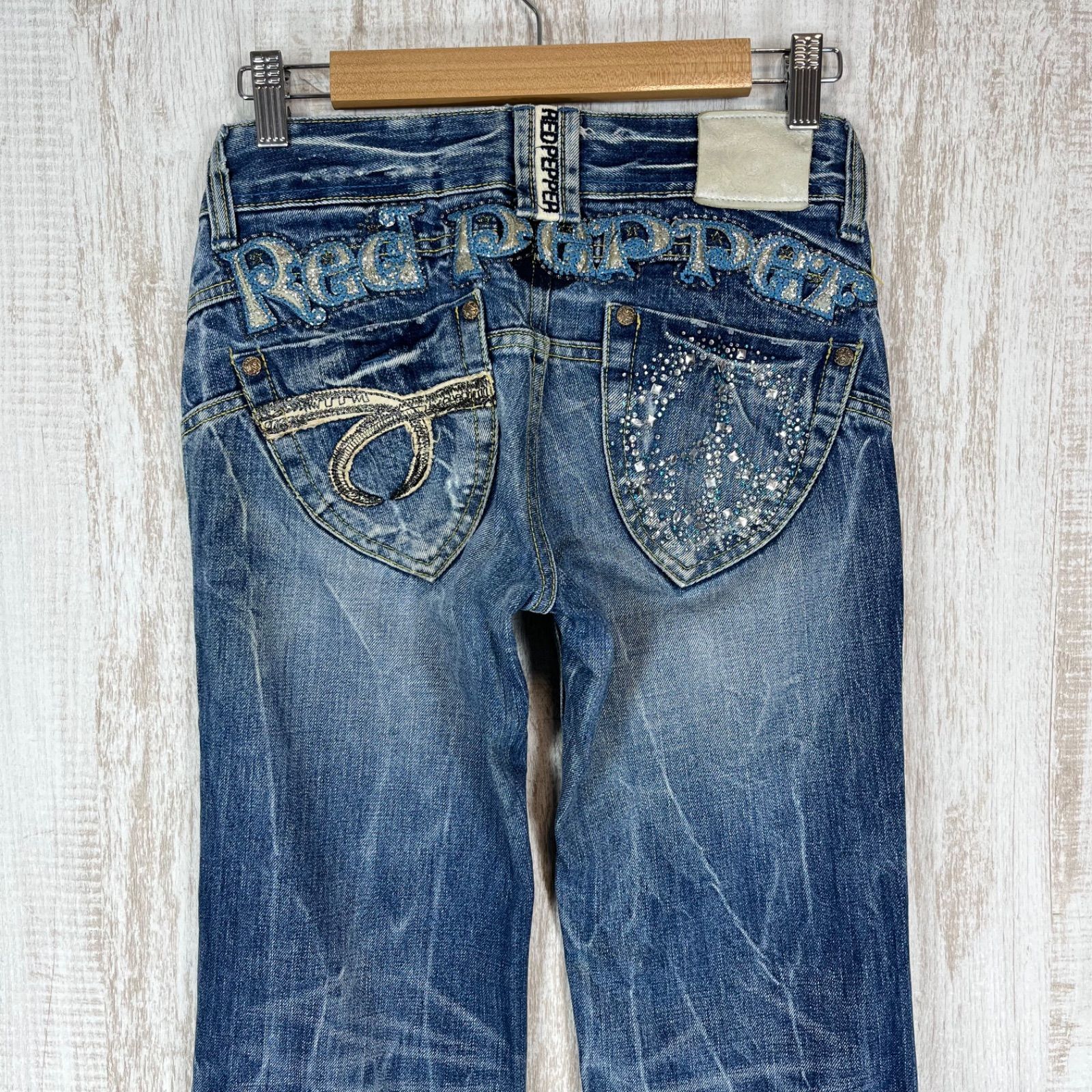 RED PEPPER レッドペッパー ロゴ刺繍 スタッズ ダメージ加工 ブーツ