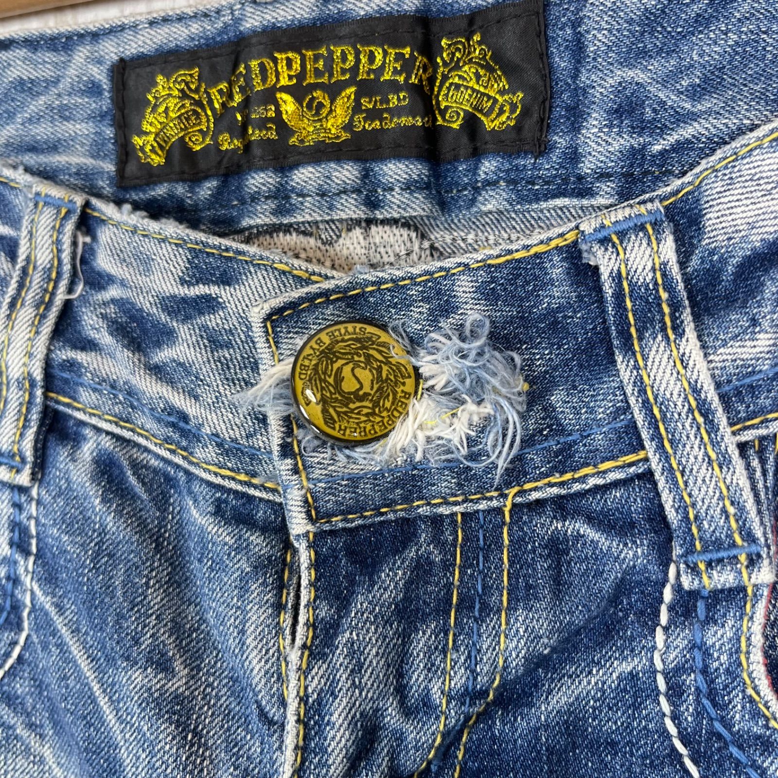 RED PEPPER レッドペッパー ロゴ刺繍 スタッズ ダメージ加工 ブーツ