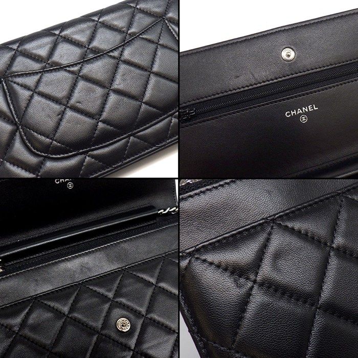 シャネル CHANEL ショルダーバッグ マトラッセ クラシック チェーンウォレット AP0250 2014年製 ブラック/ボルドー ラムスキン 【中古】 CHANEL - シャネル CHANEL ショルダーバッグ マトラッセ クラシック