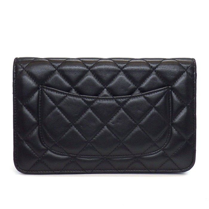シャネル CHANEL ショルダーバッグ マトラッセ クラシック チェーンウォレット AP0250 2014年製 ブラック/ボルドー ラムスキン 【中古】 CHANEL - シャネル CHANEL ショルダーバッグ マトラッセ クラシック
