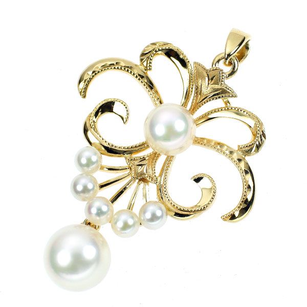 K14WGミキモトあこや真珠ペンダントトップ ミキモト K14YG アコヤ 真珠 ペンダントトップ 径約3.0-7.4mm - メルカリ