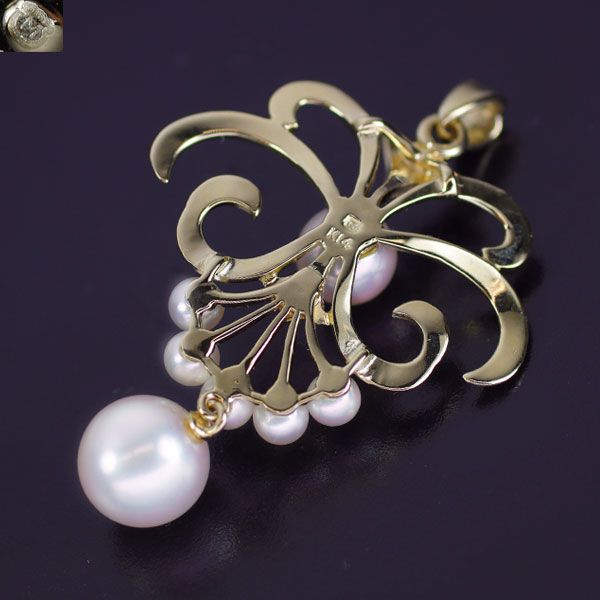 K14WGミキモトあこや真珠ペンダントトップ ミキモト K14YG アコヤ 真珠 ペンダントトップ 径約3.0-7.4mm - メルカリ