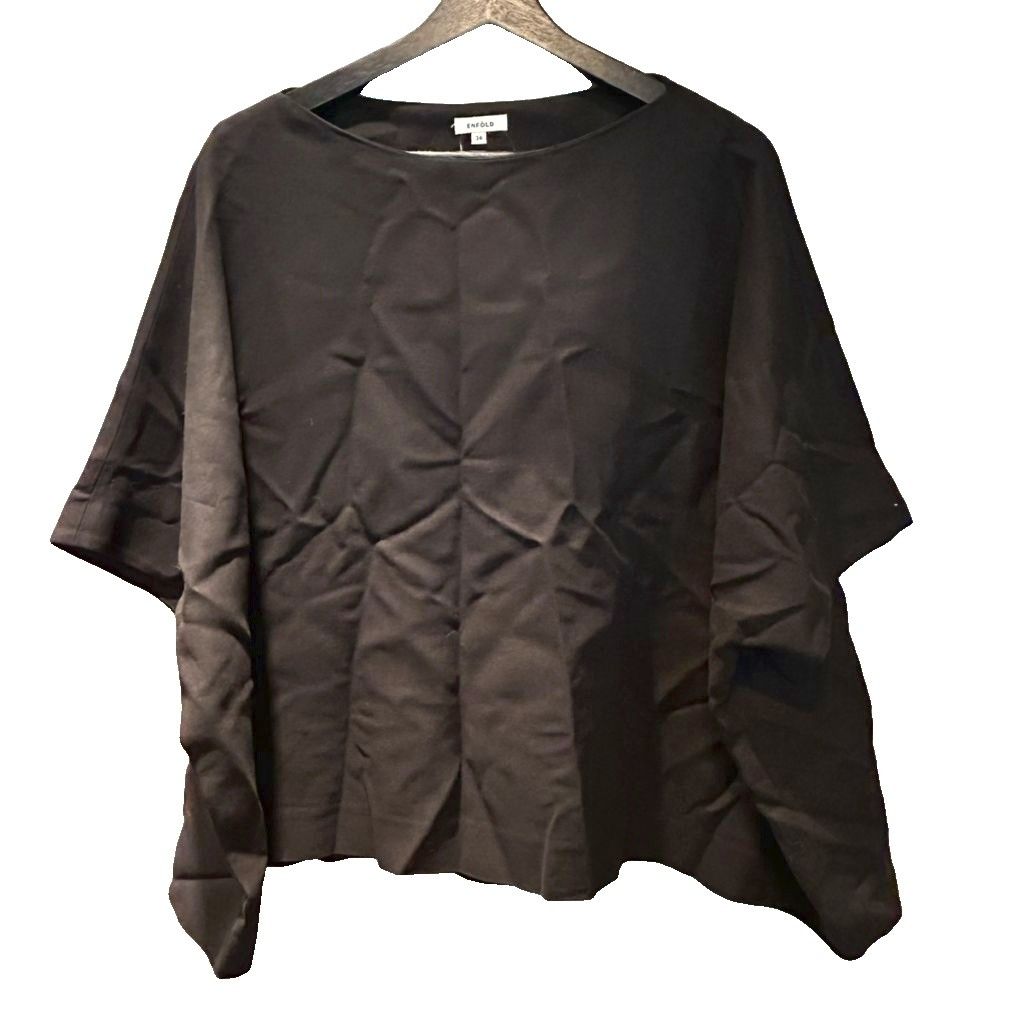 エンフォルド ENFOLD カットソー 無地 半袖 36 黒 ブラック □FF