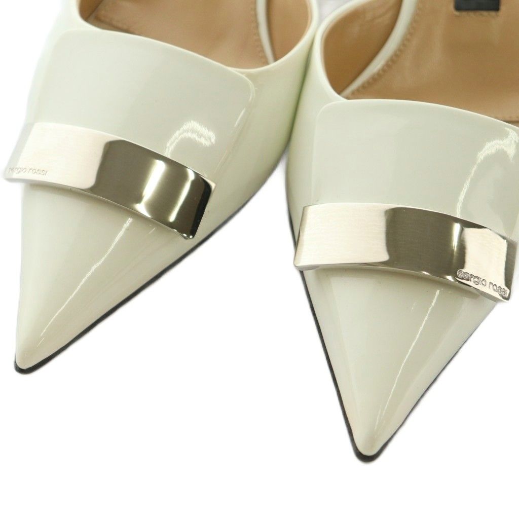 セルジオロッシ Sergio rossi SR1 ミュール ポインテッドトゥ メタル