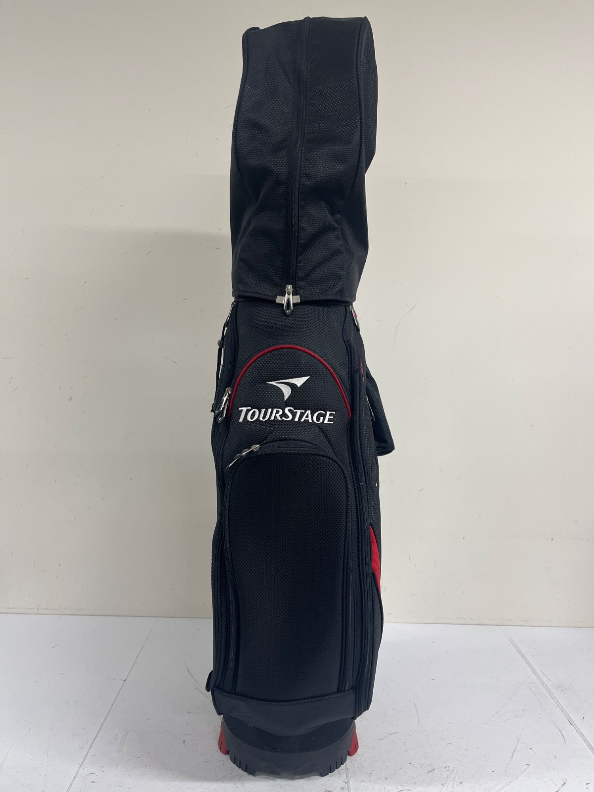 TOUR STAGE キャディバッグ レッド/ブラック ツアーステージ キャディ