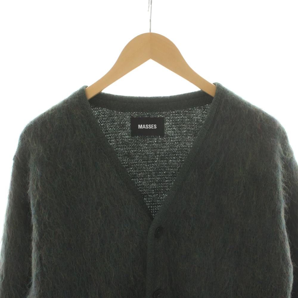 マシス MASSES ニットカーディガン Vネック S 緑 グリーン /AN25
